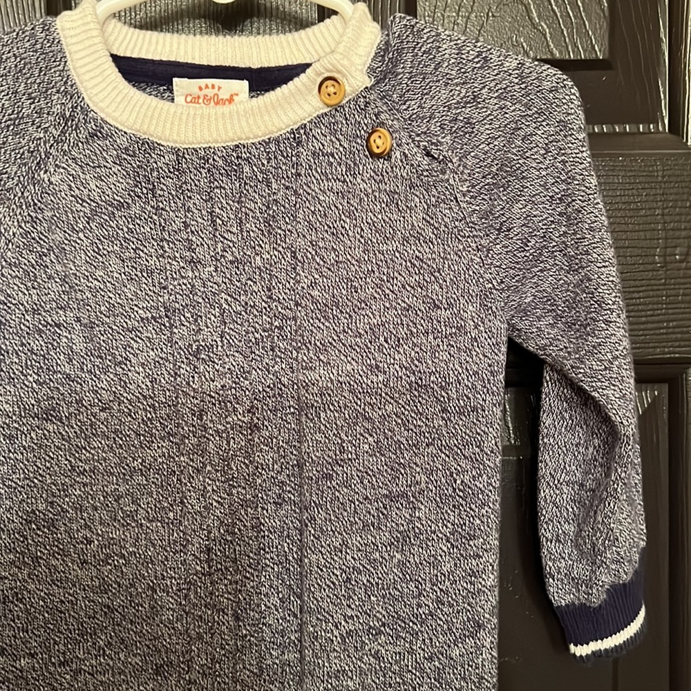 One piece blue heather sweater outfit